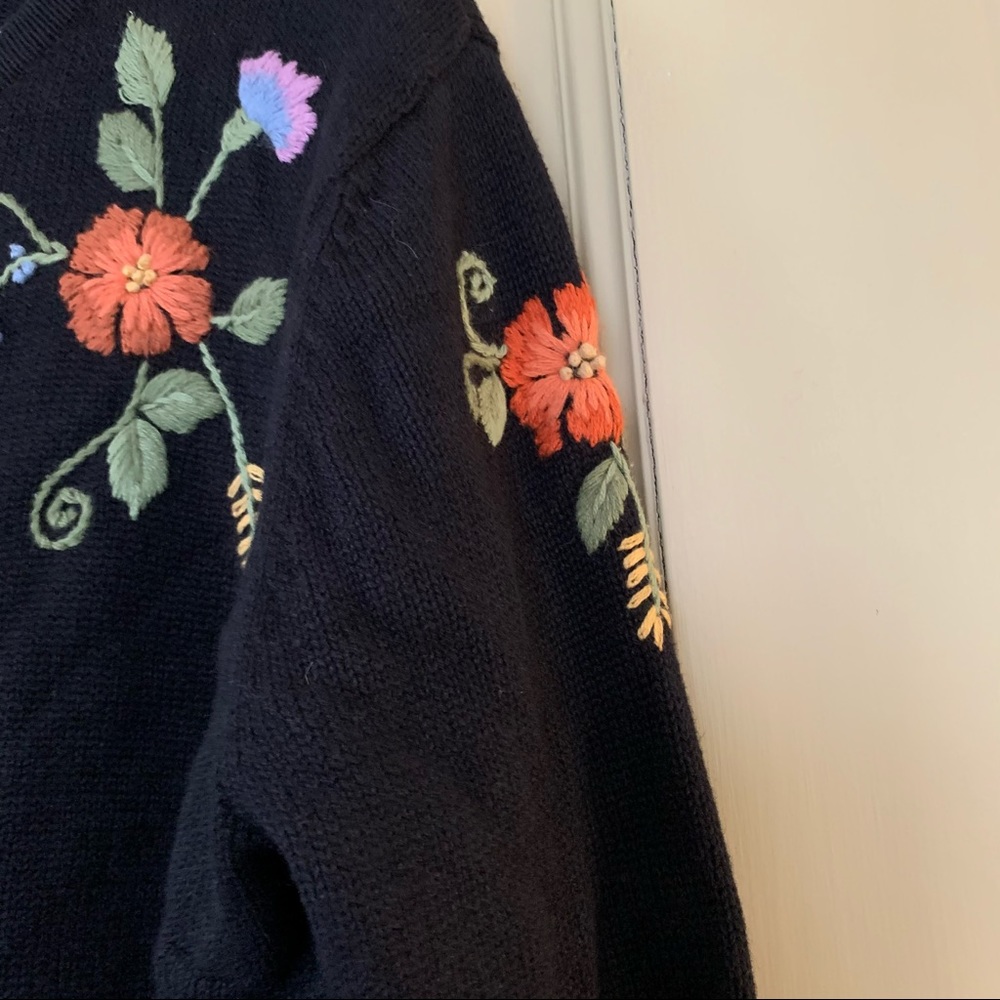 Vintage Embroidered Cottagecore Cardigan SZ L - Picture 6 of 13